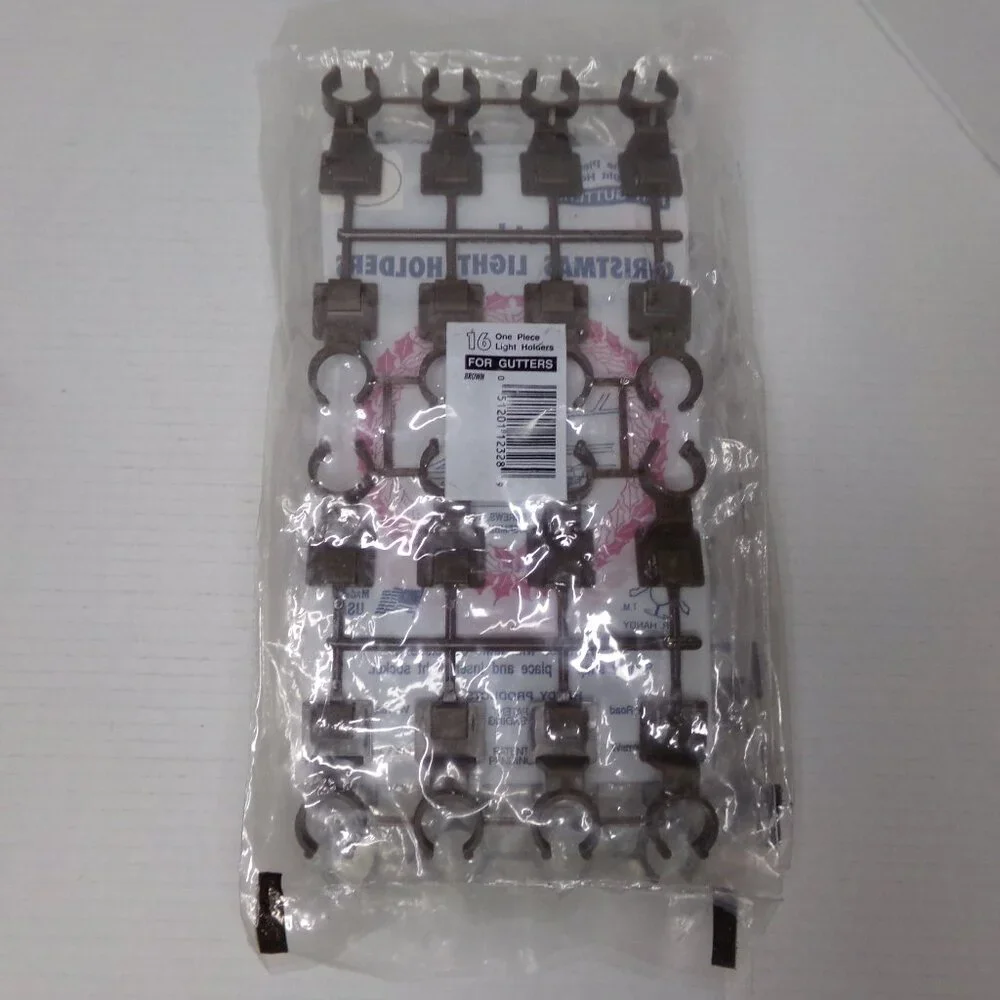 New Outdoor 6 Packages Of 16 Christmas Light Holders For Gutters Clip And Use